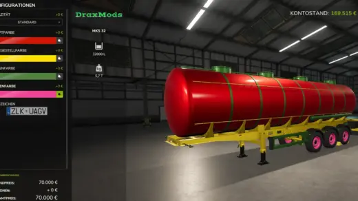 MKS Tanker Package with Color and Capacity Selection V1.0