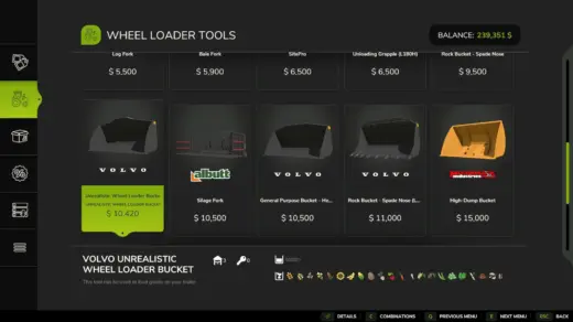 Unrealistic Wheel Loader Bucket v1.0