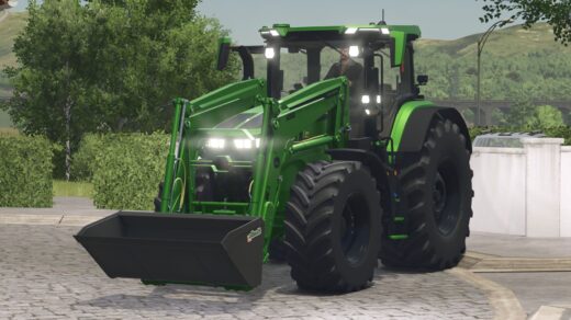 John Deere 7R with front loader