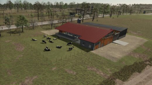 Medium Cowshed With Feeding Robot