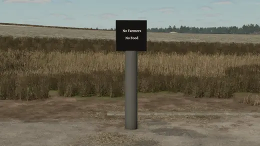 Placeable sign No Farmers No Food v1.0