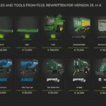FS19 Vehicles and Tools (H-K)