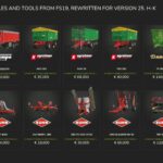 FS19 Vehicles and Tools (H-K)