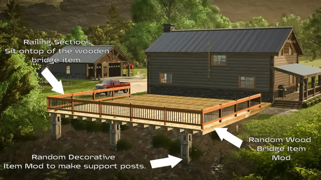 Wooden Deck Railing Section v1.0
