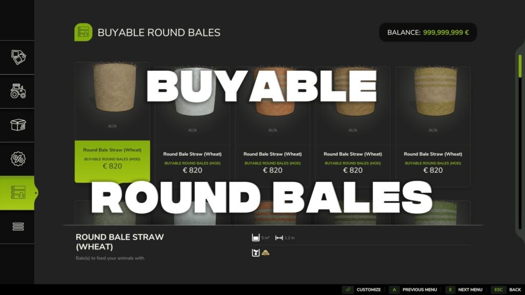 Buyable round bales