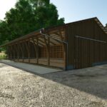 Wooden Sheepbarn With Pasture