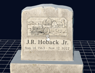 J.R. Hoback Jr. Memorial Headstone