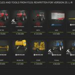 FS19 Vehicles and Tools (L-R)