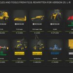 FS19 Vehicles and Tools (L-R)