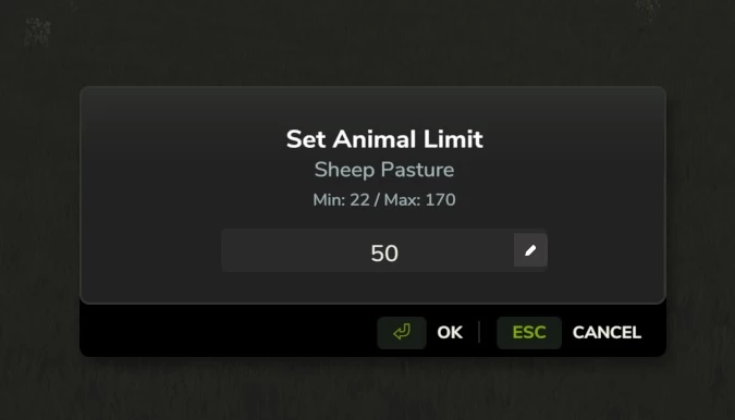 Limit Husbandry Animals BETA v1.0