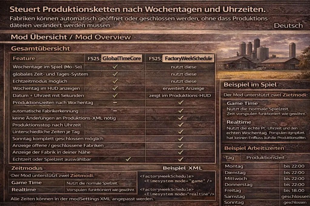 Factory Week Schedule v1.0