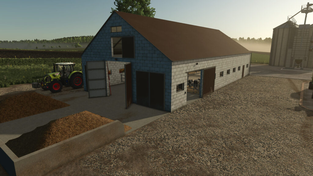 Cow Barn With Manure Plate
