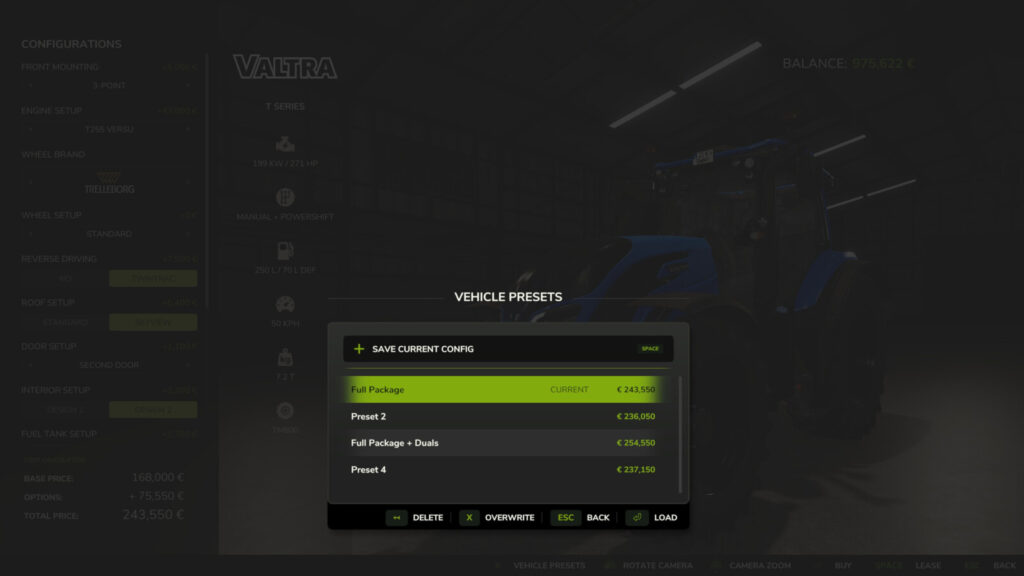 Vehicle Presets