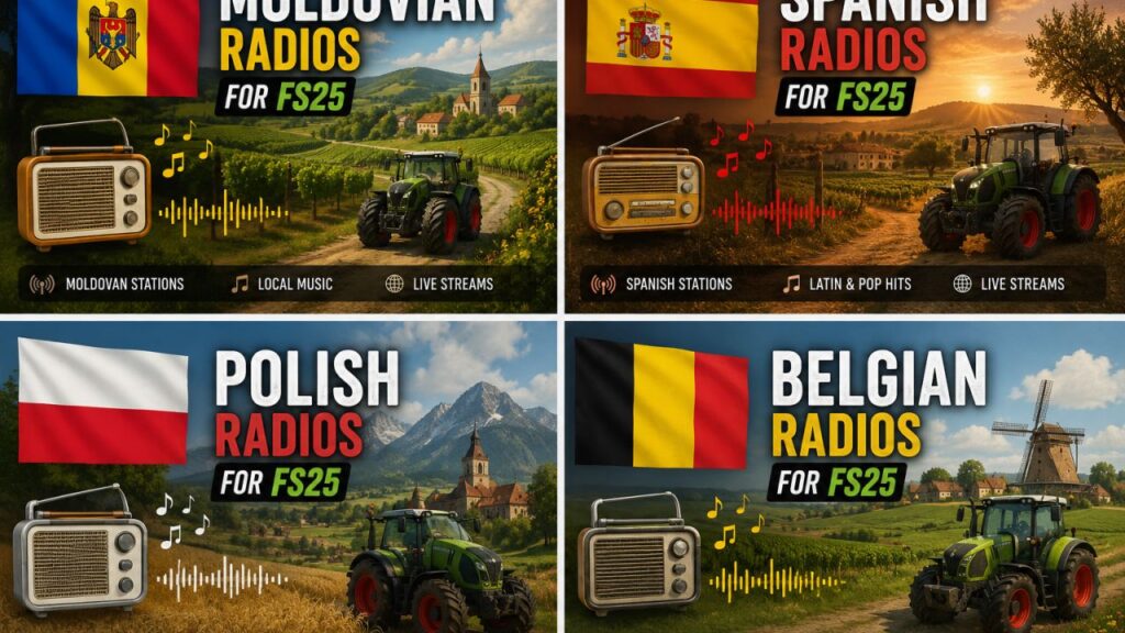 Belgian, Spain, Moldovan, Polish Radio Stations V1.0