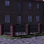Red Brick And Metal Fence