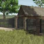 Rustic Brick And Metal Fence