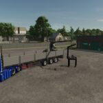 Stenen trailer with crane