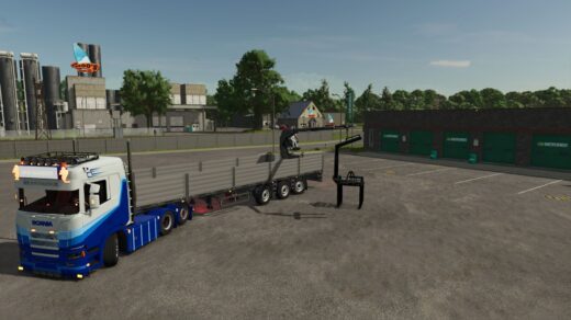 Stenen trailer with crane