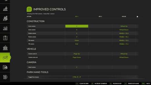 Improved Controls Menu