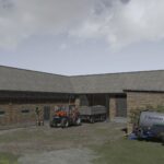 Polish buildings with cows